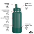 thumbnail image 2 of Hydrapeak 32oz Sport Insulated Water Bottle with Straw or Chug Lid, Leak & Spill Proof, Keeps Drinks Cold for 24 Hours, Hot for 12 Hours, Premium Stainless Steel Water Bottles (32oz, Forest), 2 of 5