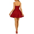 thumbnail image 3 of INSPIRE CHIC Women's Dress Sweetheart Neck Strapless Exposed Zipper Mini Flare Dress L Red, 3 of 8