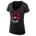 thumbnail image 2 of Women's G-III 4Her by Carl Banks Black Carolina Hurricanes Super-Slim Fit Lightweight City Graphic V-Neck T-Shirt, 2 of 3