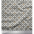 thumbnail image 1 of Soimoi Polyester Crepe Fabric Triangle & Floral Ethnic Decor Fabric Printed Yard 52 Inch Wide, 1 of 3