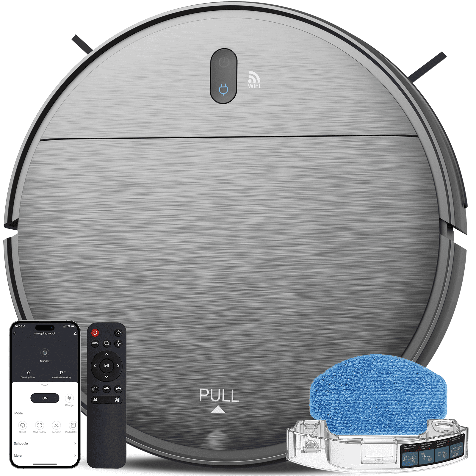 Robot Vacuum Cleaner, Robot Vacuum and Mop Combo with WIFI / Alexa for Pet Hair and Hard Floor