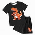 thumbnail image 2 of Kaprioy Toddler Boys Clothes Set Short Sleeve Cartoon Dinosaur Printed Tees + Stretchy Shorts 2Pcs Summer Clothes Sets Cool Loose Fit Kids Outfit Sets Lovely Child'S Dailywewar Summer Set, 2 of 4