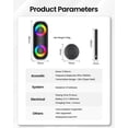 thumbnail image 5 of Altavoces Bluetooth con luz, Bluetooth inalámbrico portátil de 30 W (rango de 100 pies), sonido estéreo fuerte, altavoces de ducha impermeables IPX7, luces rítmicas multicolores RGB, tiempo de reprodu, 5 of 5
