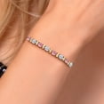 thumbnail image 5 of Gem Stone King 925 Silver and 10K Yellow Gold Pink and White Lab Grown Diamond Bracelet for Women | 2.08 Cttw | Gemstone April Birthstone | Round 4MM | Adjustable up to 9 inch, 5 of 7