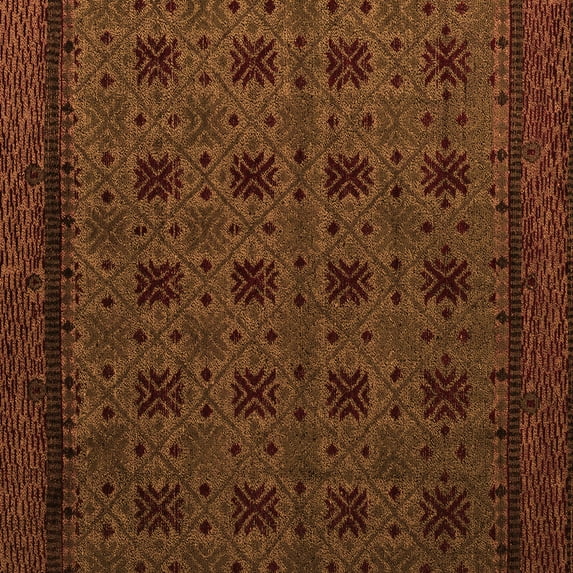 Ahgly Company Indoor Square Abstract Orange Modern Area Rugs, 6' Square
