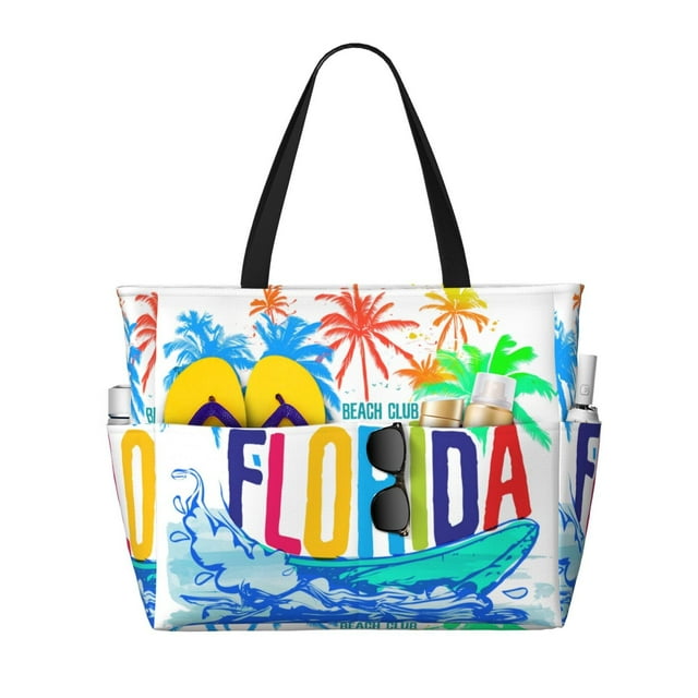 Bolsa Playera BJQ con Estampado Florida Impermeable para Mujer