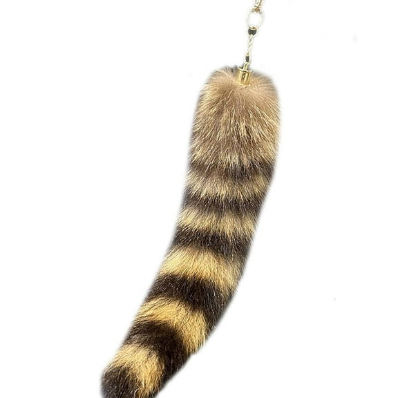 SDFGTstore Artificial Raccoon Tail Keychain Key Holder for Women Bbg Backpacks Decorations