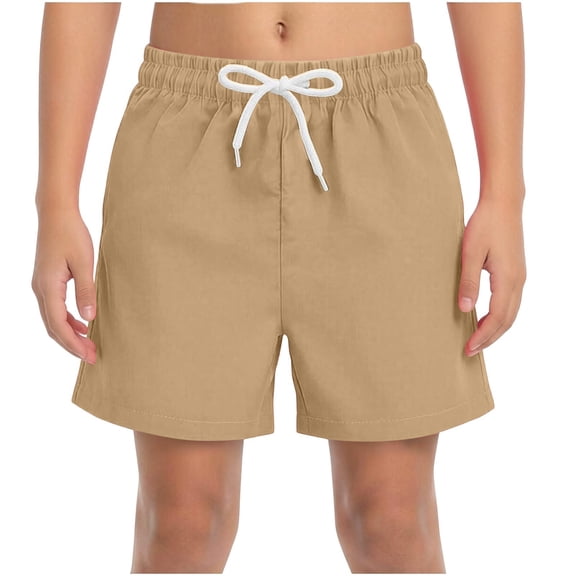 Boys Athletic Shorts Elastic Waist Drawstring Shorts Summer Sports Shorts 5T-14T