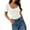 White, variant on YOGAFOX Women's Short Sleeve Square Neck Summer Color Block Slim Knit Basic Tops(Toffee-XL)