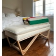 thumbnail image 7 of Boucle White Fabric Upholstered Pillow Cushion Top 48" Hendraheim Ottoman Bench, 7 of 7