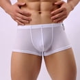 thumbnail image 4 of Gubotare Men Underwear Mens Smooth Bikini Soft Pouch Enhancing Low Waist Skimpy Brief Underwear,White L, 4 of 5