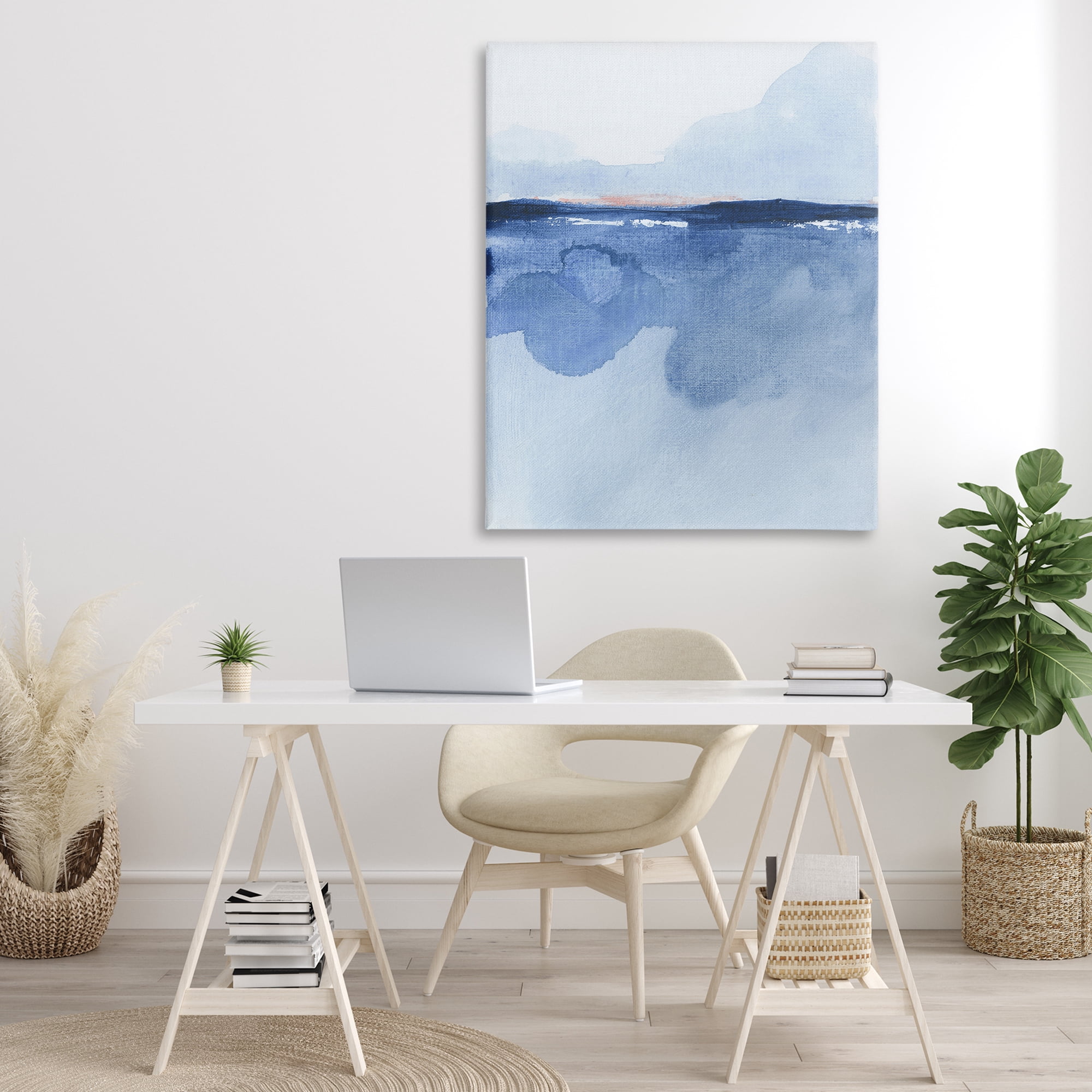Stupell Industries Abstract Fluid Landscape Abstract Painting Gallery Wrapped Canvas Art Print Wall Art, 36 x 48