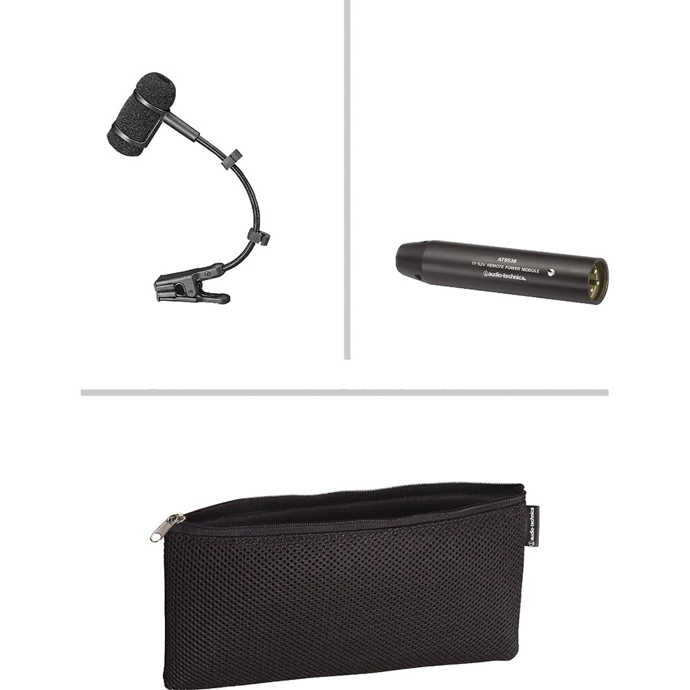 Audio-Technica Cardioid Condenser Clip-on Instrument Microphone PRO 35 Bundle with 2 YR CPS Extended Warranty, Deco Gear Adjustable Suspension Boom Scissor Arm Stand and OnStage 25ft XLR Cable
