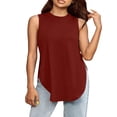 thumbnail image 2 of ClodeEU Women's Round Neck Sleeveless Tank Top,Casual Summer Loose Fit Beach Vacation Tees Wine,Womens Plus XXL, 2 of 6