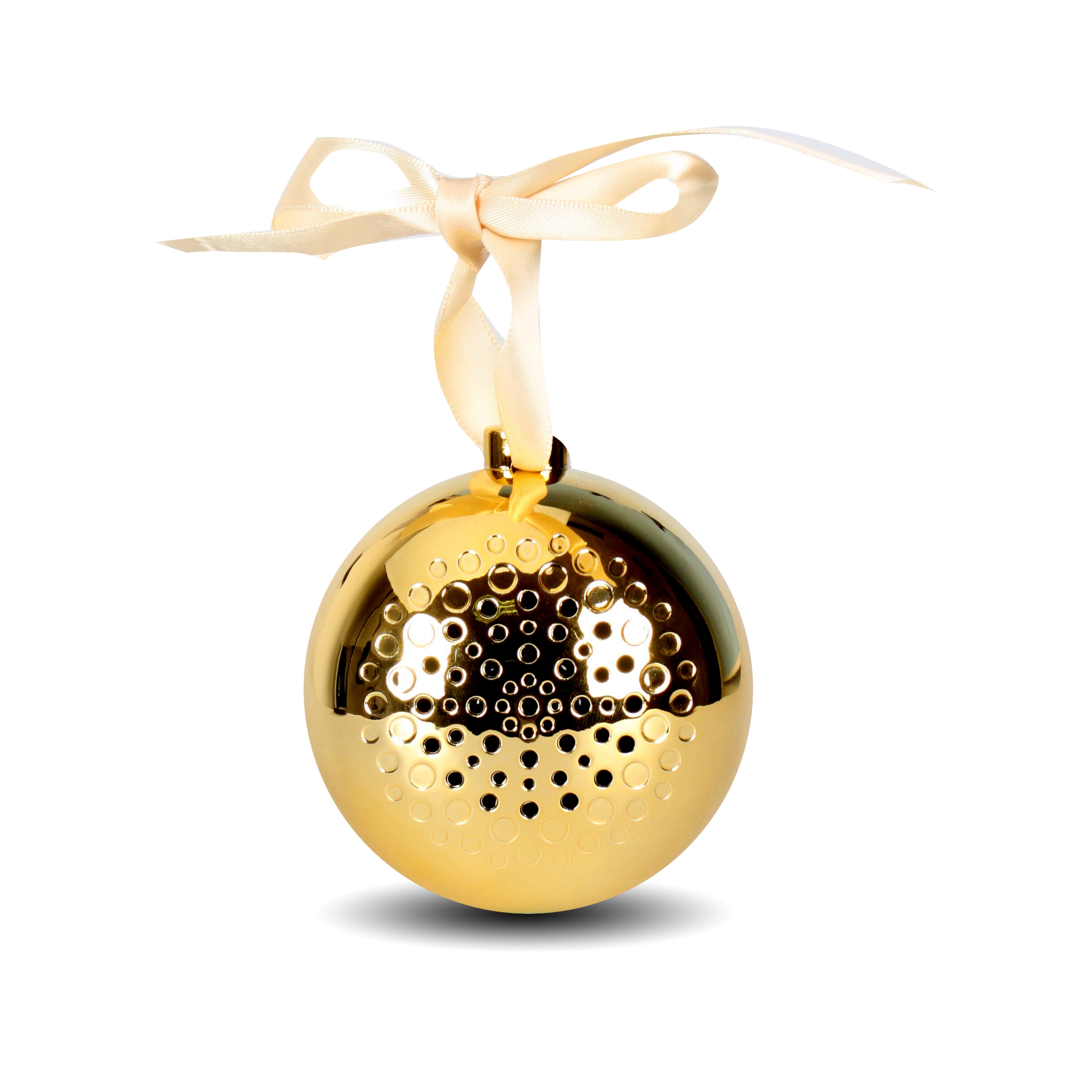 SYLVANIA SP054 BLUETOOTH(R) CHRISTMAS ORNAMENT SPEAKER, GOLD