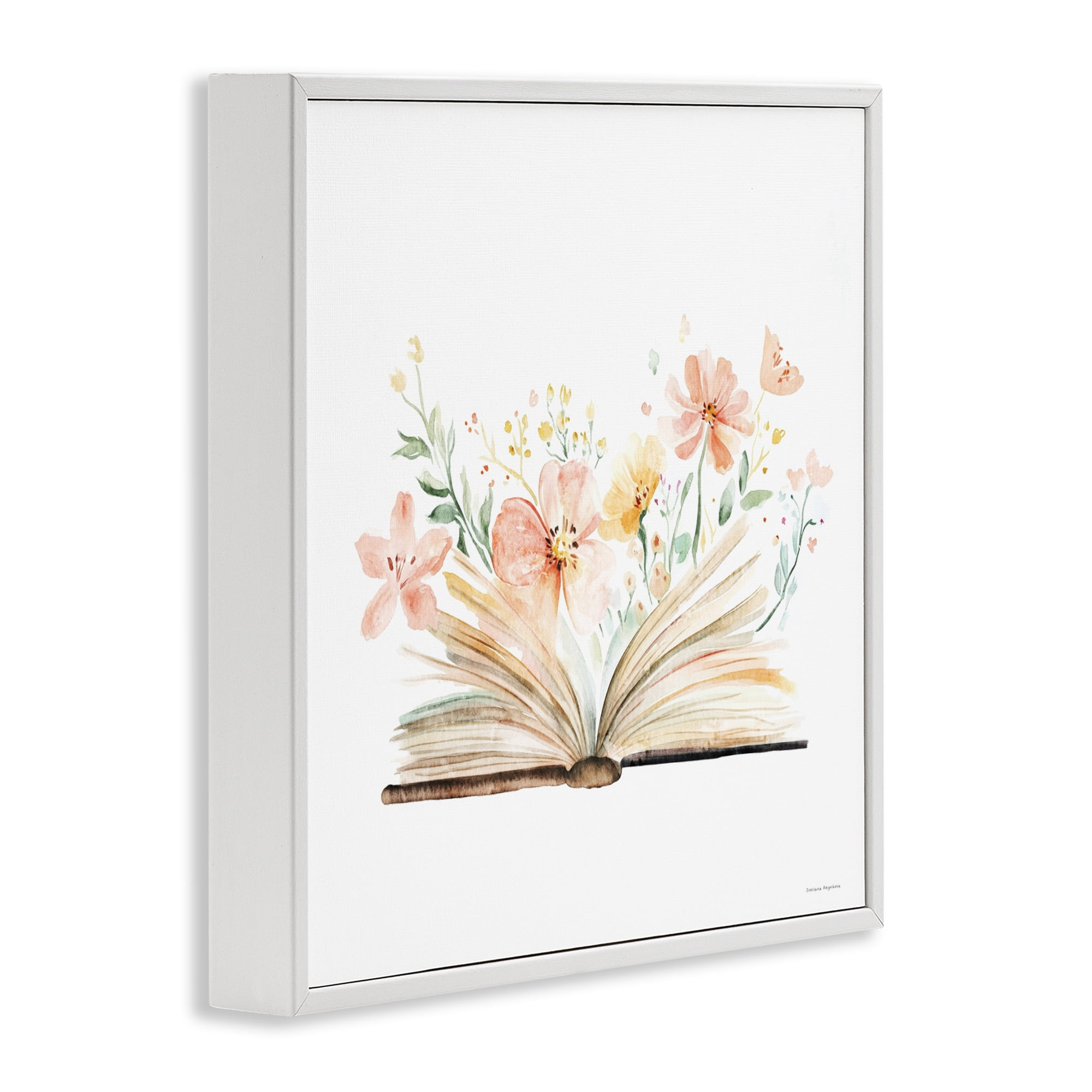 Stupell Industries Floral Flourishing Words White Framed Giclee Art, design by Svetlana Aleynikova
