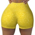 thumbnail image 2 of Lsque Yellow Glitter Pattern High Waisted Biker Shorts for Women-Tummy Control Fitness Athletic Workout Running Yoga Gym Shorts,Moisture-Wicking-Small, 2 of 9