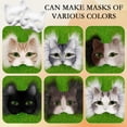 thumbnail image 4 of Kit de máscaras Therian, diseño de gato en blanco, con fieltro y pelo, 60 unidades, de Seenelling, 4 of 6
