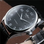 Classical Men's Automatic Self wind Mechanical Watch AUTO Date Function Male Formal Leather Strap Wristwatch