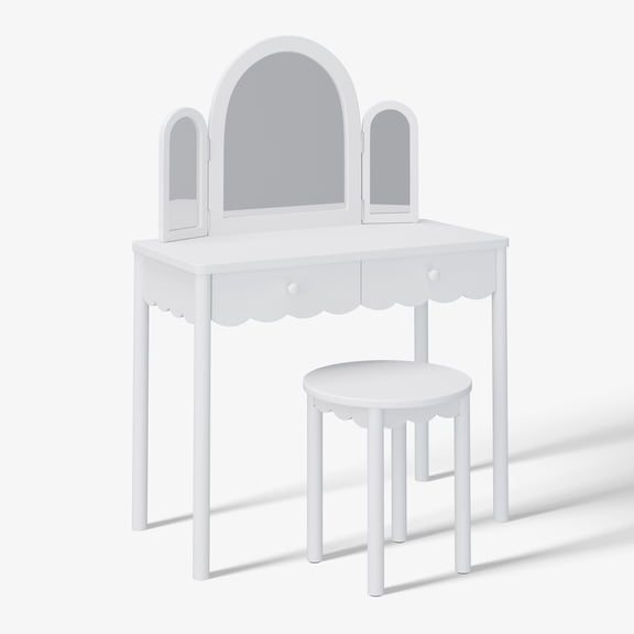 Mainstays Kids Scallop Vanity and Stool Set