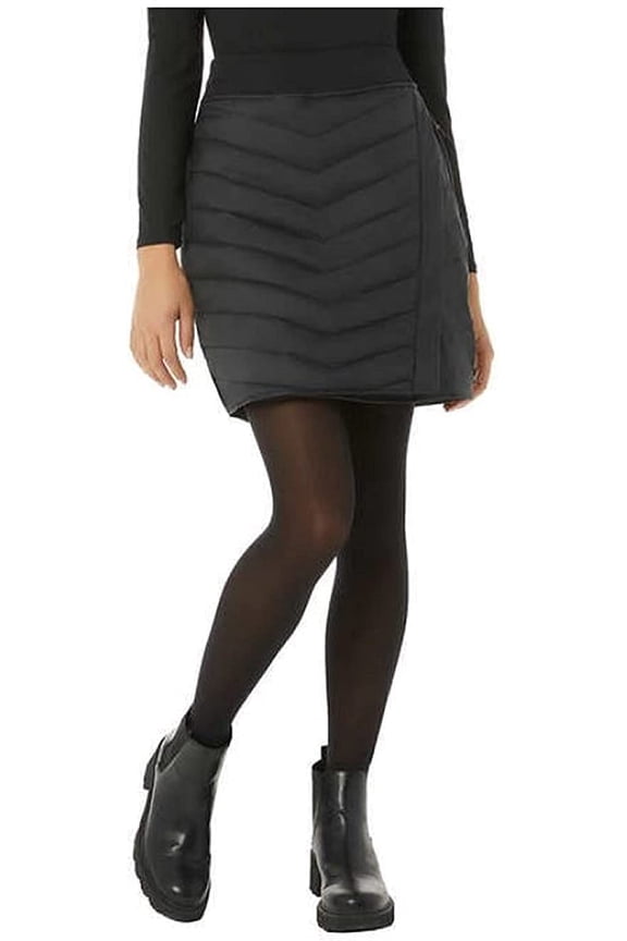 Women's Fleece Lined Quilted Down Skirt, Black, XX-Large