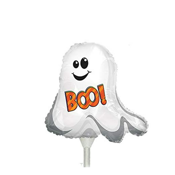 Halloween Balloons Boo Ghostie 11 Inch Pre-Inflated with Stick (1/pkg ...