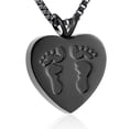 thumbnail image 3 of Heart with Foot Cremation Jewelry for Ashes Ash Urn Necklace for Ashes of Loved One Memory Necklace, 3 of 8