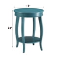thumbnail image 4 of Gzxs Round End Table, 2-Tier Circle Sofa Side Table with Storage, Rustic Wood Nightstand Bedside Table for Living Room, Bedroom, Office (Teal, 18"Dia x 24"H), 4 of 6