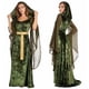 thumbnail image 4 of Vestido medieval de fantasía para mujer, disfraz con capucha y cordones, manga de trompeta de terciopelo renacentista, vestido gótico verde, traje de cosplay de Halloween, 4 of 5