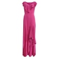 thumbnail image 4 of Vestido largo de vacaciones de manga corta con cuello en V informal sólido de verano para mujer a la moda Fridja  bnh6431, 4 of 5