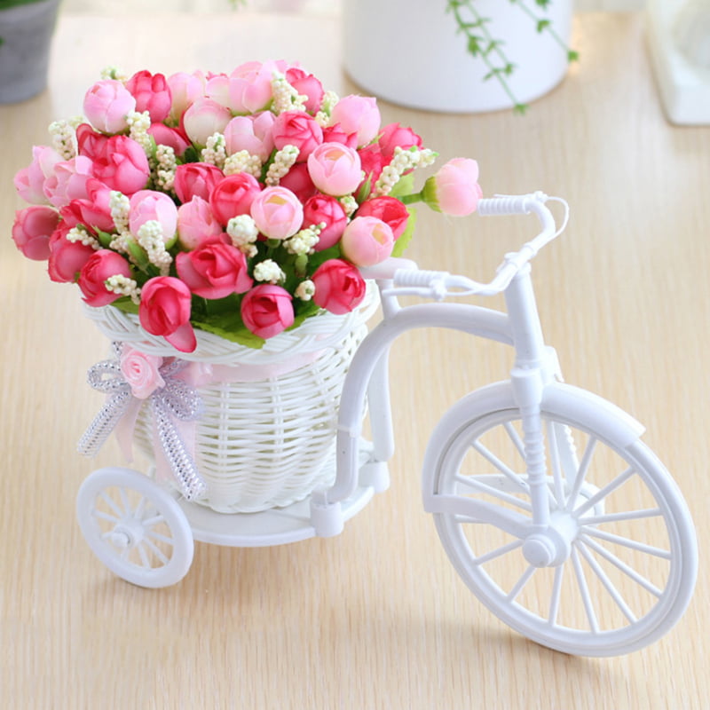 Bike Design Flower Basket Container For Flower Plant Home Weddding Decoration I 