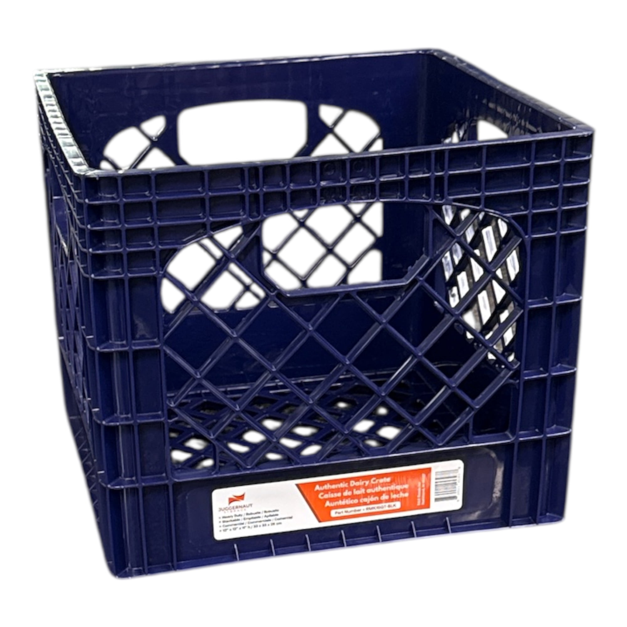 (2 pack) Juggernaut Storage 16QT Heavy-Duty Plastic Square Milk Crate Purple