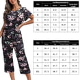 thumbnail image 5 of Avidlove Capri Pajamas Set for Women Short Sleeve Tops and Pants Set with Pocket Soft Matching Pjs Lounge Sets S-2XL, 5 of 6