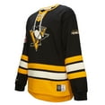 thumbnail image 2 of Men's Black Pittsburgh Penguins Heritage Lace-Up Pullover Sweatshirt, 2 of 7