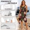 thumbnail image 6 of FUIALDOLG Merry Christmas Theme Plaid Women's Sleeveless Beach Dress Trendy Pleated Sundress Round Neck Asymmetric Dresses Christmas Dresses for Xmas Party New Year,S, 6 of 7