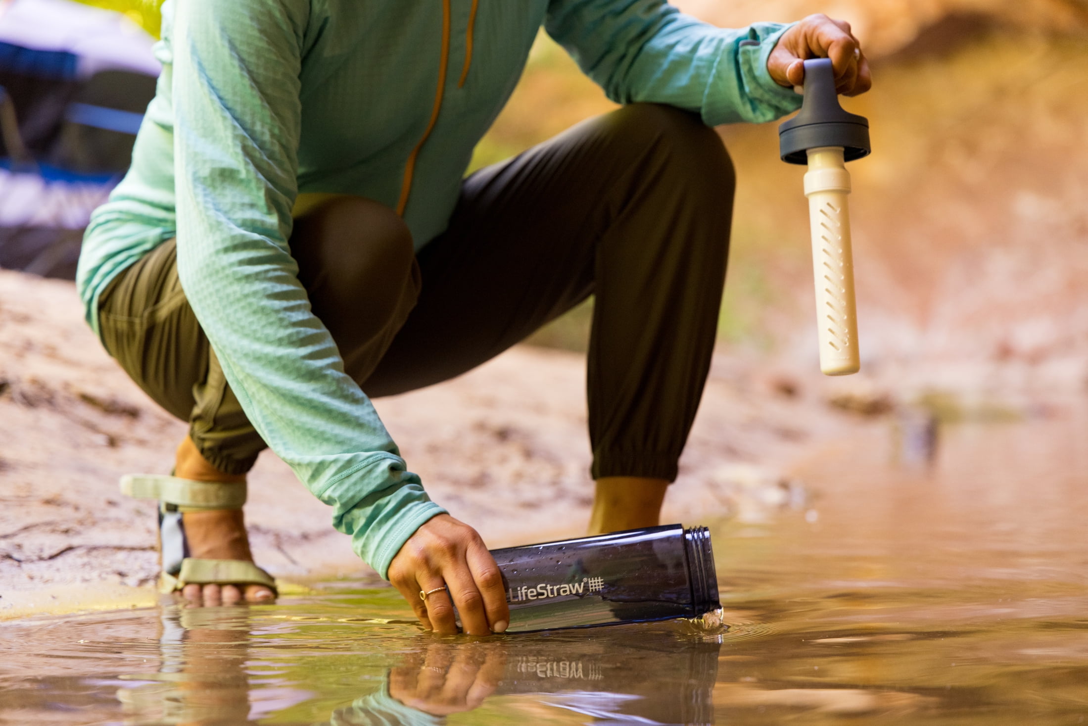 LifeStraw Go Series BPA-Free Water Filter Bottle; 22oz