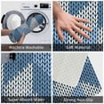 thumbnail image 3 of Rateoe Cozy Knitted Blue Chevron Pattern Flannel Door Mat Indoor Outdoor Entrance, Waterproof All-Weather Doormat,Fade Resistant, Low Profile Entryway Mat 16x24in, 3 of 7