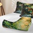 thumbnail image 4 of Feelyou Woodland Spotted Pike Fishing Quilt King for Boys Girls, Splash Rustic Animal King Coverlet Set, Green, 3pcs, 4 of 7
