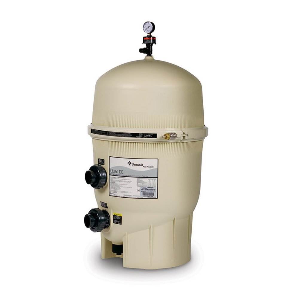 Pentair 188592 120 GPM 60 Square Foot Quad DE Cartridge Swimming Pool