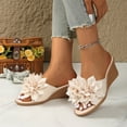 thumbnail image 1 of WILLBEST Sandalias Antiderrapantes Para Mujer, Zapatos De Mujer, Sandalias De Cuña Con Suela Gruesa, Sandalias De Una Pierna Huecas Con Flores De Moda, 1 of 8