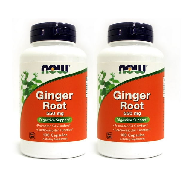 Now Foods Ginger Root 550 mg 100 Capsules (Pack of 2)