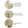 thumbnail image 3 of Mens 5-Pockets Flex Stretch Cotton Chino Shorts (2-Pack), 3 of 7