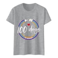 thumbnail image 7 of IROINNID Women's Casual Fashion T-shirt Short Sleeve Round Neck Happy 100th Day Of School Printed Tops, 7 of 7