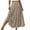 #250409A156 Khaki, variant on Aloohaidyvio Womens Boho Floral Print Elastic High Waist Pleated A Line Maxi Skirt