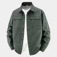 thumbnail image 4 of Men's Lightweight 100% Cotton Work Button Down Shirts, Collared Dual Chest Pockets Breathable Long Sleeve Casual Outdoor Fishing Shacket Tops for Spring Summer Size 5XL Army Green, 4 of 5