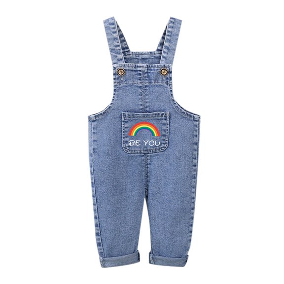 ZHUASHUM Baby Boys Girls Pants Denim Pants Baby Denim Overalls For Toddler 6-12 Months White