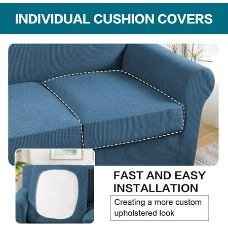 4 Piece Sofa Covers Stretch Couch For 3 Cushion Slipcovers With Individual Seat Furniture Protectors Soft Thick Fabric Biscotti Beige Canada Piece Sofa Covers Stretch Couch, 3 Seat Individual Cushion Sofa Covers