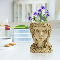 SHENGXINY Plant Growing Trays Clearance Head Planter Face Flower Pot Decorative Girl Statue Planter Pot Indoor Outdoor Yellow