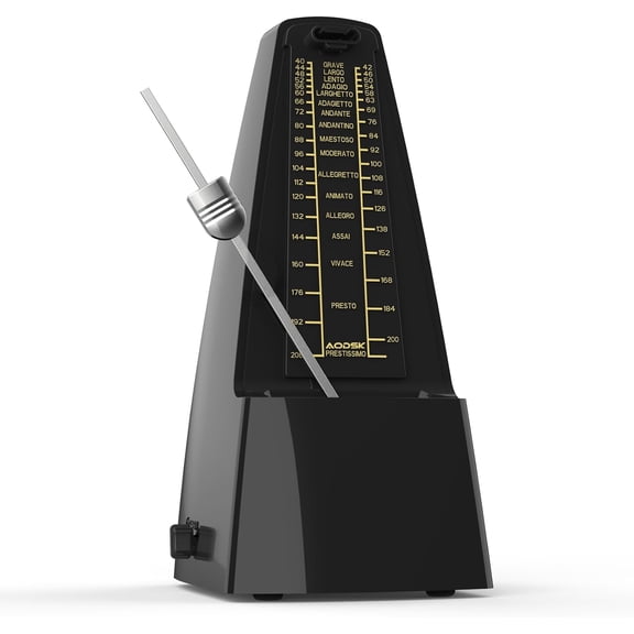 AODSK AS-29 Mechanical Metronome Black Universal Metronome for Piano Guitar Violin Drums and Other Instruments Standard Loud Sound