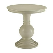 ACME Alyx Wooden Round Pedestal Table in Antique White